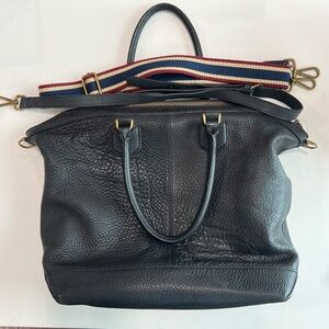 Madewell Black Full Leather Tote Bag